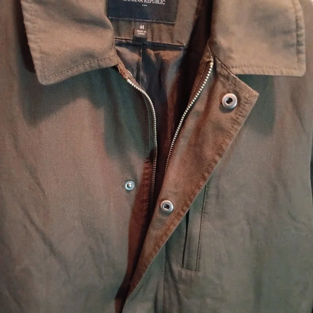 Banana Republic Mens Olive Green Cotton Blend Utility Jacket Size Medium‎